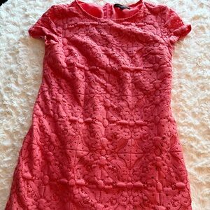 Banana Republic Coral Lace Mini Dress